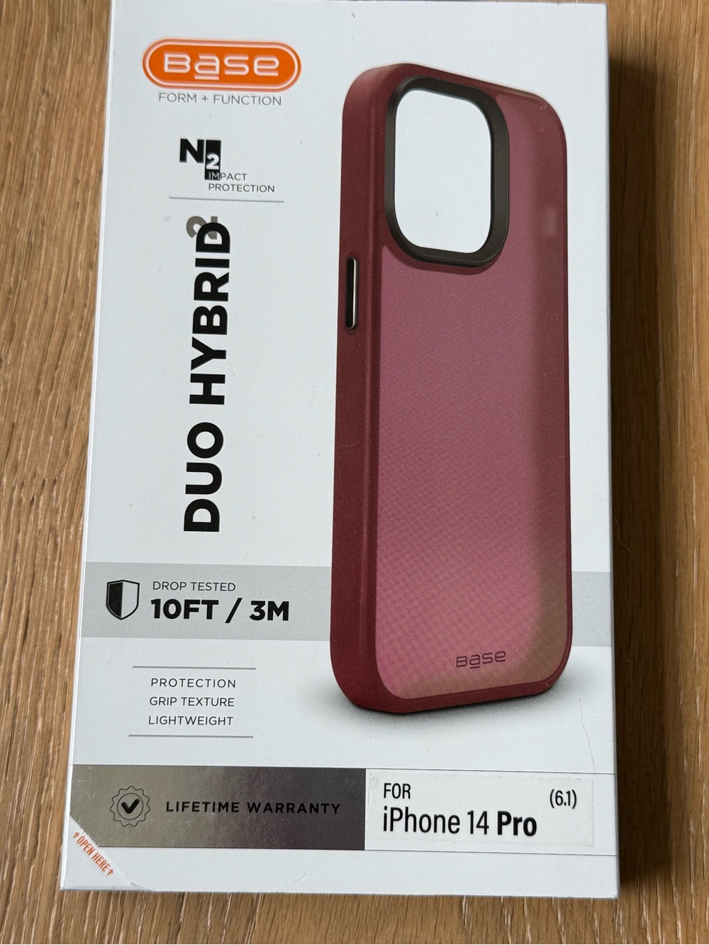 New Base Duo Hybrid Protective Case for iPhone 14 Pro Red/ Pink Case